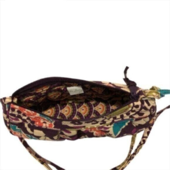 Vera Bradley Purple Green Print Mini Casual Everyday Bag - Picture 4 of 8